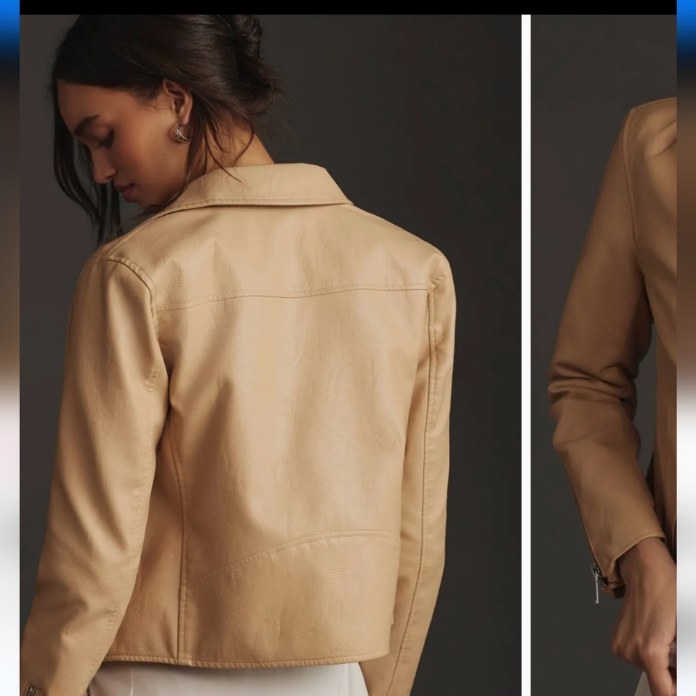 Anthropology faux leather moto Jacket SOLD OUT ONLINE.Great Fall/sping - Picture 9 of 13